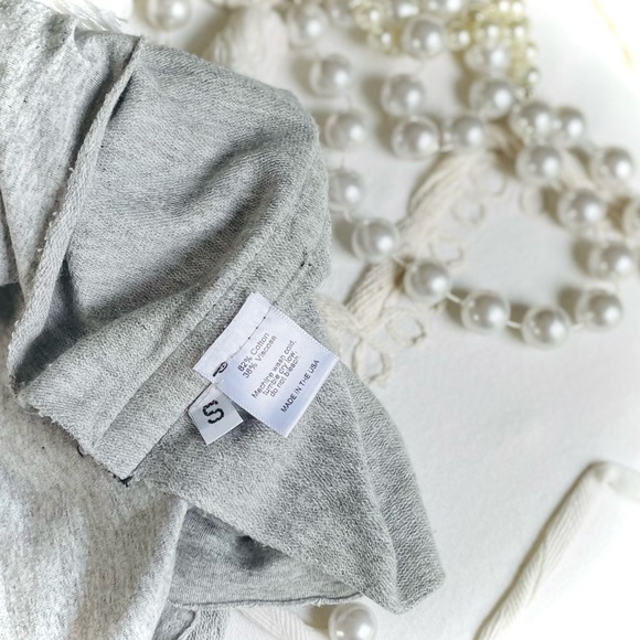 A FINE LINE | S | Crop Raw Hem Hoodie Pullover Bell Striped Colorblock Trim Top - Picture 12 of 16